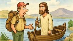 Vtip: Turista pri Genezaretskom jazere sa pýta...