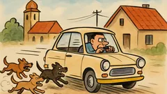 Vtip: Prečo trabant letí cez dedinu?