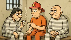 Vtip: Sedia vo väzení narkoman, hasič a sadista