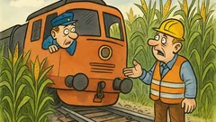 Vtip: Rušňovodič vezie vlak do kukurice