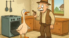 Vtip: Dedko ošklbal hus a tá vraví...