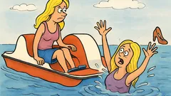 Vtip: Plavia sa dve blondínky na vodnom...