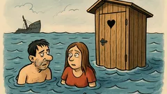 Vtip: Plávajú muž a žena po stroskotaní...