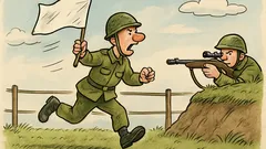 Vtip: Po hranici beží vojak s bielou...