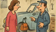 Vtip: Žena v autoservise hovorí mechanikovi...