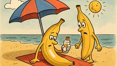 Vtip: Prečo si banány natierajú opaľovací krém?
