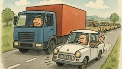 Vtip: Na okreske sa tlačí Trabant...