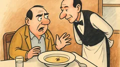 Vtip: Pán čašník, v polievke mi pláva...