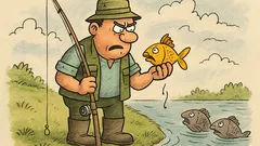 Vtip: Rybár uloví zlatú rybku a...