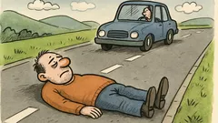 Vtip: Keď ťa život nebaví, ľahni si na cestu...