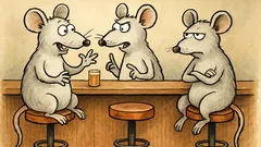 Vtip: Traja myšiaci sedia pri bare