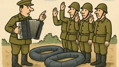 Vtip: Na vojne príde veliteľ a pýta sa...