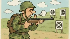 Vtip: Programátor na vojenskom cvičení strieľa...