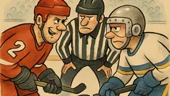 Vtip: Hokejista na buly podpichuje súpera...