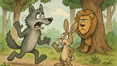 Vtip: Beží vystrašený vlk po lese...