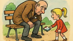 Vtip: Na lavičke sedí pán so zhrbeným chrbtom...