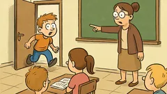 Vtip: Jožko vbehne do triedy 5 minút po...