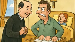 Vtip: Pán farár stretne otca trojičiek...