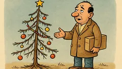 Vtip: Predám ozdobený stromček z minulého roka