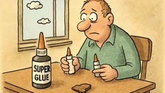 Vtip: Vymením sekundové lepidlo za trojsekundové...