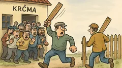 Vtip: Z krčmy vybehne chlap, vylomí latku...