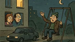 Vtip: V noci manžel hľadá suseda na hojdačke