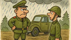 Vtip: Na vojenskom cvičení začne pršať