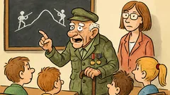 Vtip: Deväťdesiatosemročný dedko rozpráva v škole...