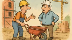 Vtip: Robotník na stavbe príde za vedúcim