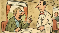Vtip: V jedálenskom vozni sa rozčuľuje cestujúci