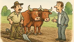 Vtip: Gazda orie pole s volmi, keď...